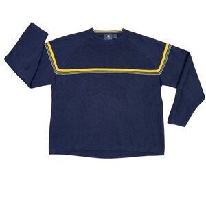 Transnine Sweater Mens XL Blue Knit Striped Skater Grunge Retro Vintage 90s